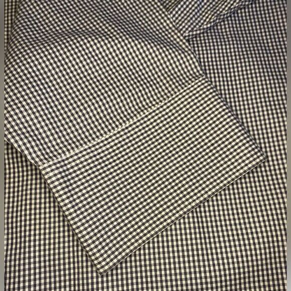 Eddie Bauer Wrinkle Resistant Black and White Gingham Dress Shirt - Picture 6 of 11